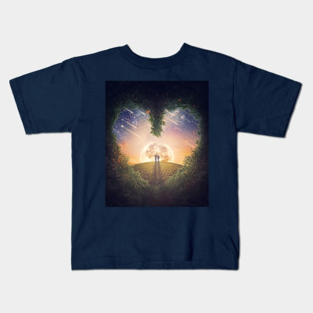 hearts togetherness Kids T-Shirt by psychoshadow